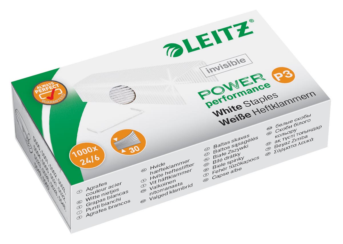 Leitz Power Performance P3 witte nietjes, doos van 1000 stuks afbeelding