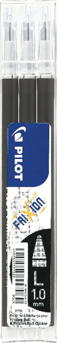 Pilot balpenvulling FriXion Ball/Clicker, zwart, etui van 3 stuks