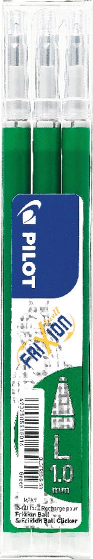 Pilot balpenvulling FriXion Ball/Clicker, groen, etui van 3 stuks