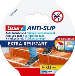 Tesa anti-slip tape, ft 5 m x 25 mm, transparant