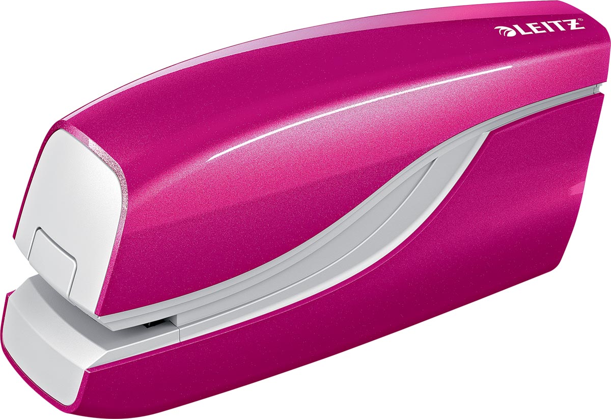 Leitz WOW elektrische nietmachine, 10 blad, voor nietjes E1, roze