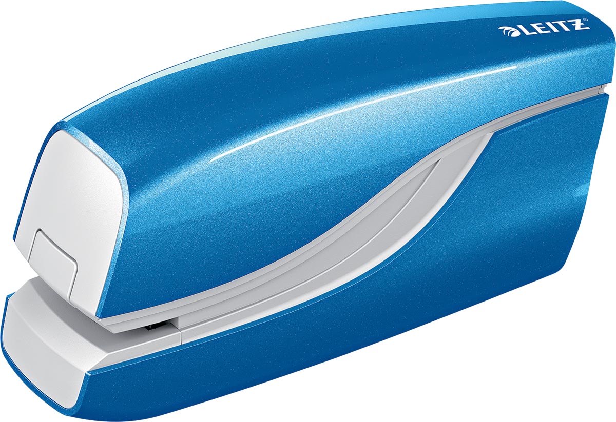 Leitz WOW elektrische nietmachine, 10 blad, voor nietjes E1, blauw