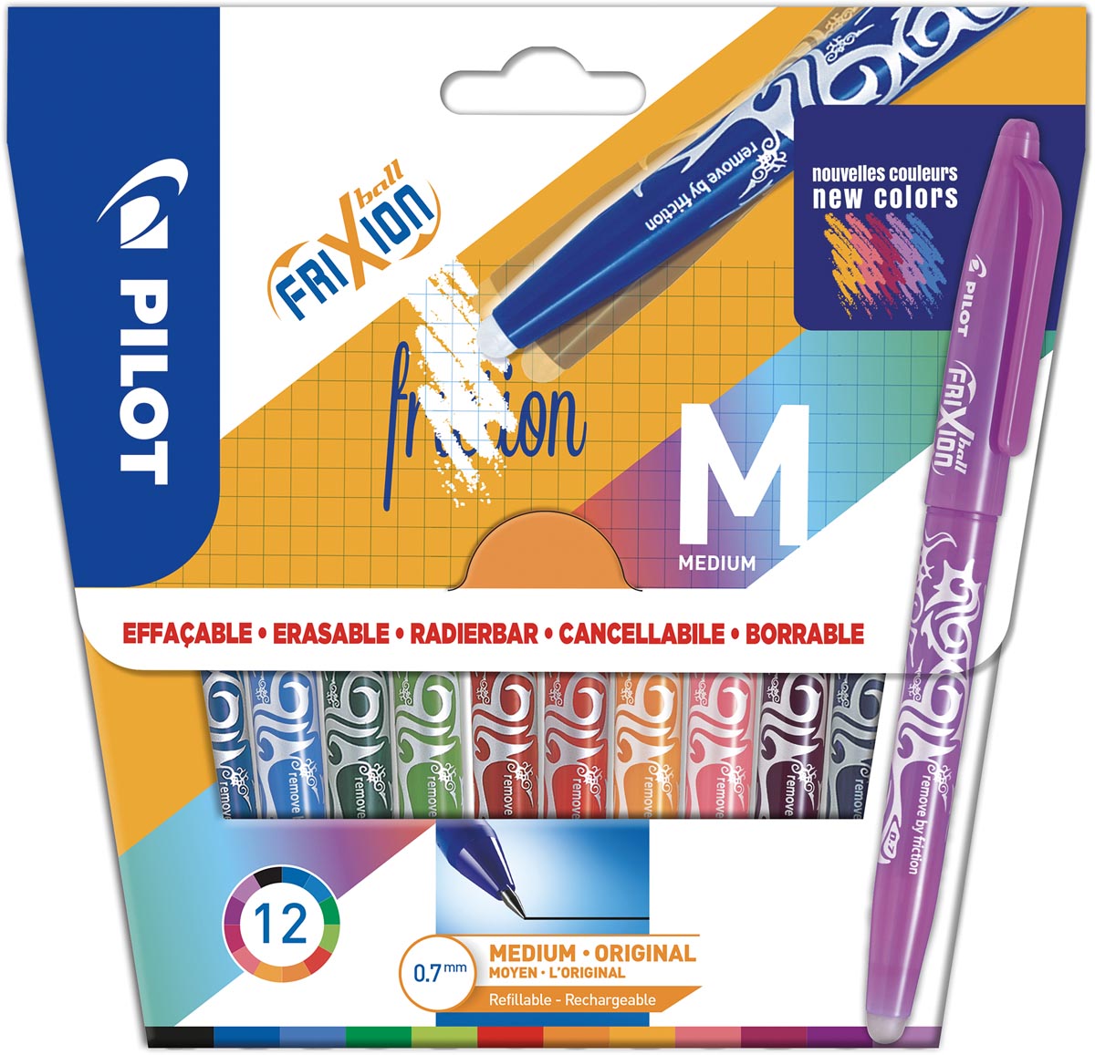Pilot roller Frixion Ball, blister van 12 stuks in geassorteerde kleuren afbeelding