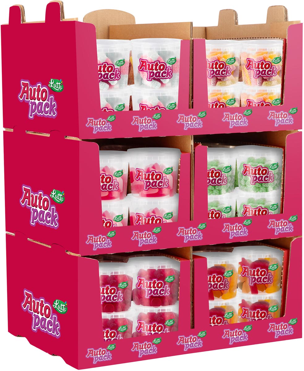 Lutti autopack snoep, display van 72 stuks