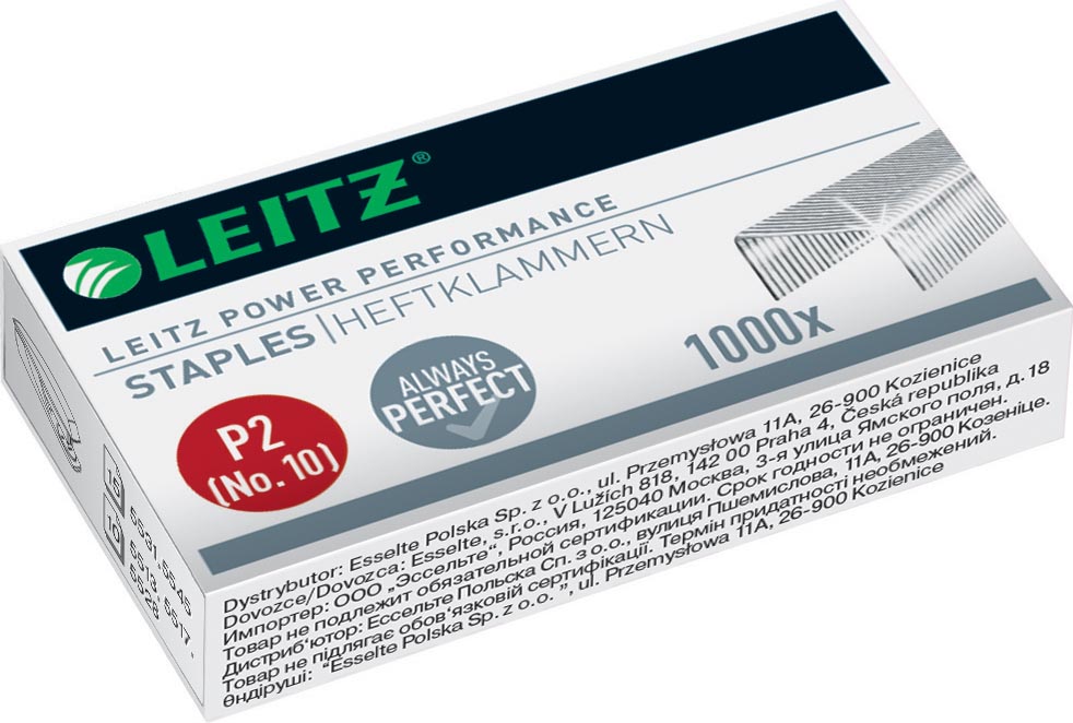 Leitz Power Performance P2 nietjes nr. 10, staal, doos van 1000 stuks afbeelding