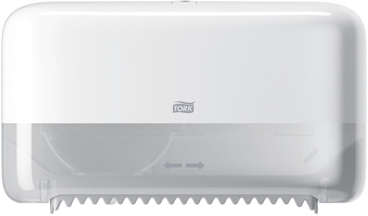 Tork Twin hulsloos mid-size toiletpapierdispenser T7, wit Tork Twin hulsloos mid-size toiletpapierdispenser T7, wit