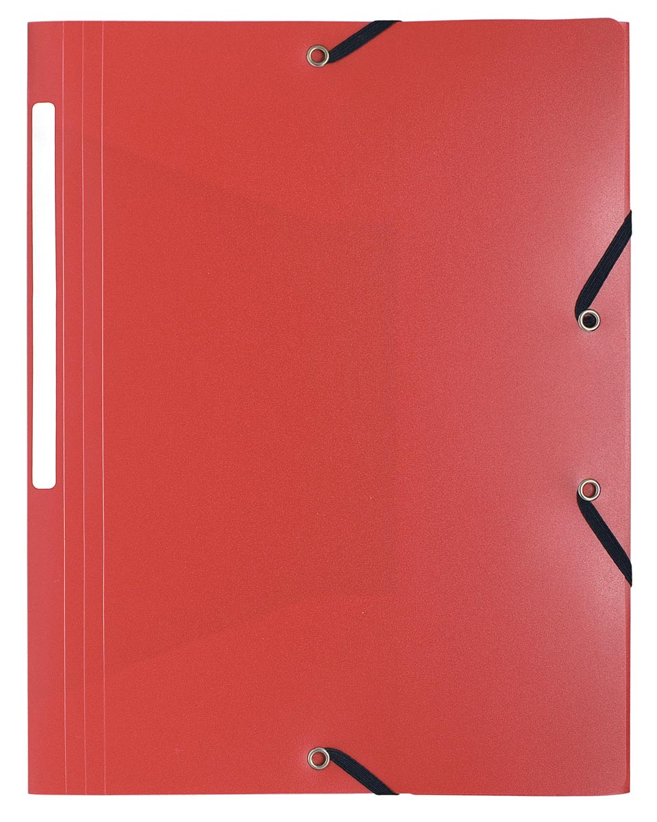 Exacompta elastomap A4, uit PP, 3 kleppen en elastiek rood afbeelding