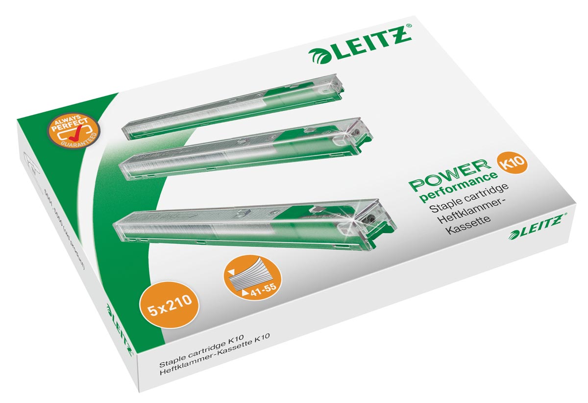Leitz Power Performance K10 cartridge, 10mm pootlengte, 210 nietjes per cartridge afbeelding