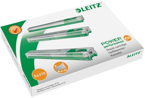 Leitz Power Performance K10 cartridge, 10mm pootlengte, 210 nietjes per cartridge