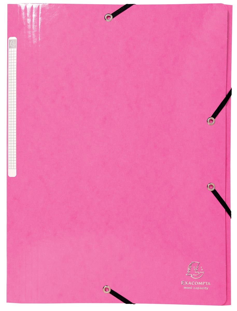 Exacompta Iderama Elastomap Met 3 Kleppen Rugetiket Roze huismerk kopen in de aanbieding