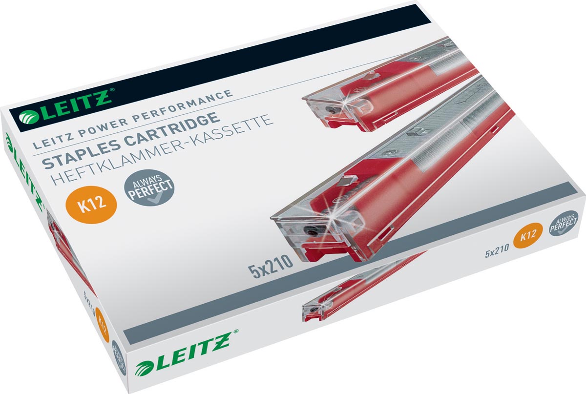 Leitz Power Performance K12 cartridge, 12mm pootlengte, 210 nietjes per cartridge afbeelding