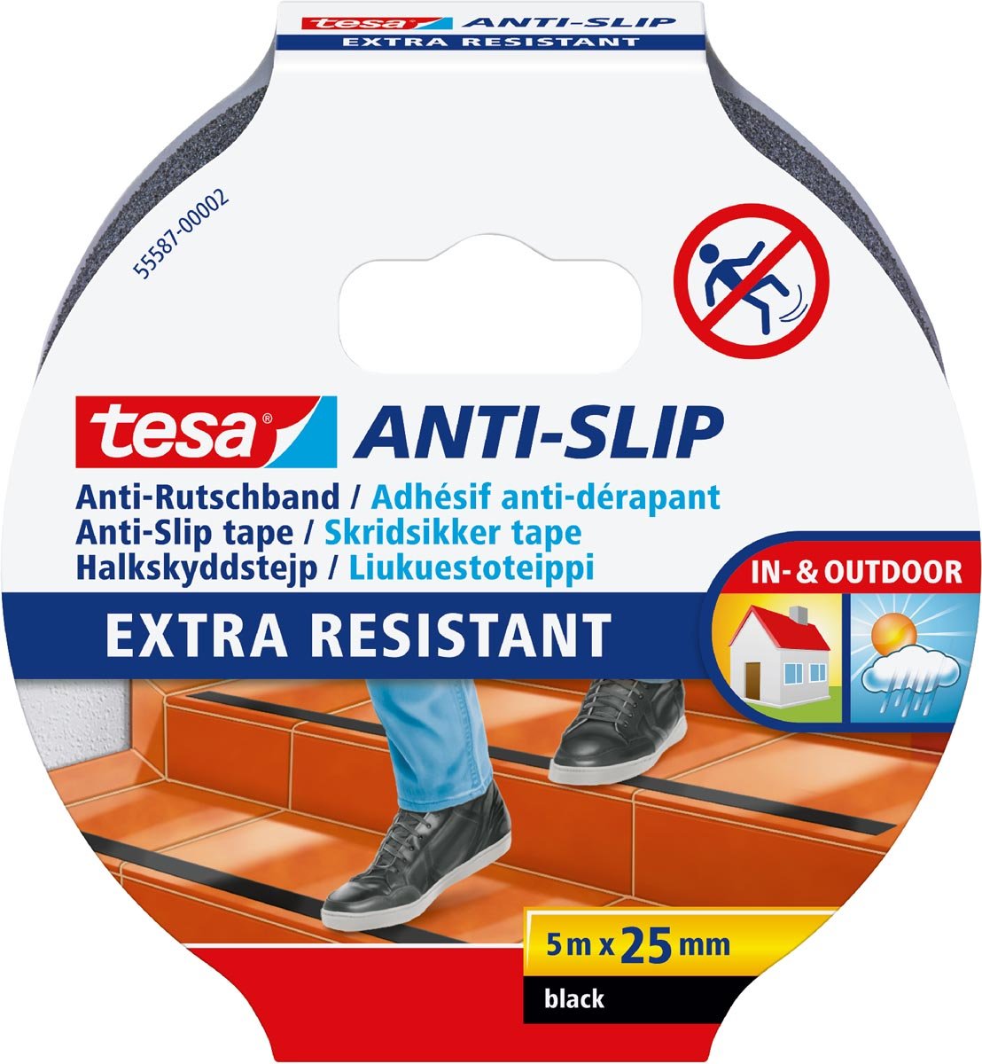 Tesa anti-slip tape, ft 5 m x 25 mm, zwart afbeelding