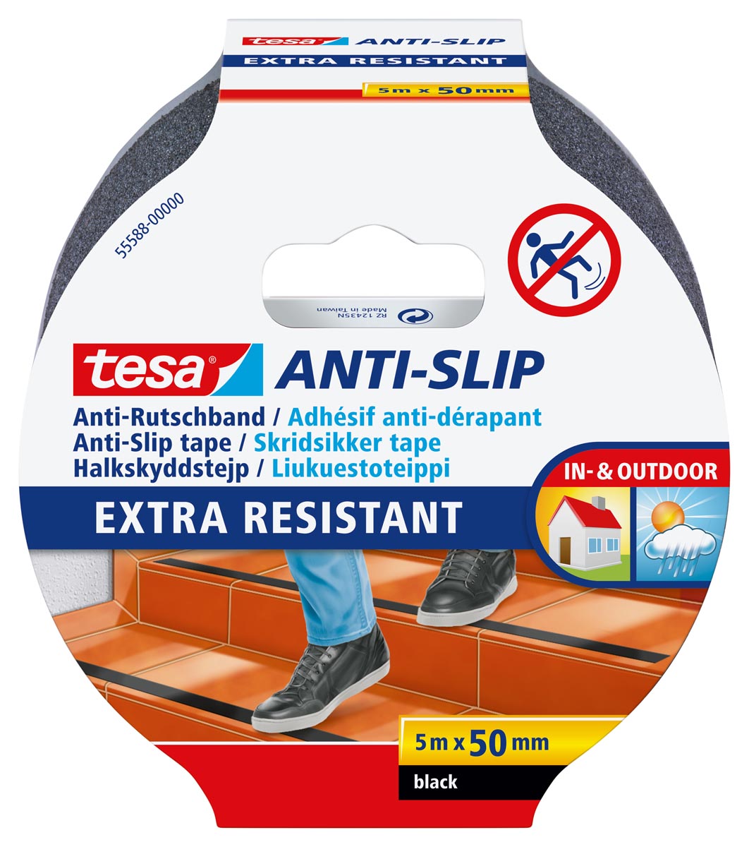 Tesa anti-slip tape, ft 5 m x 50 mm, zwart afbeelding