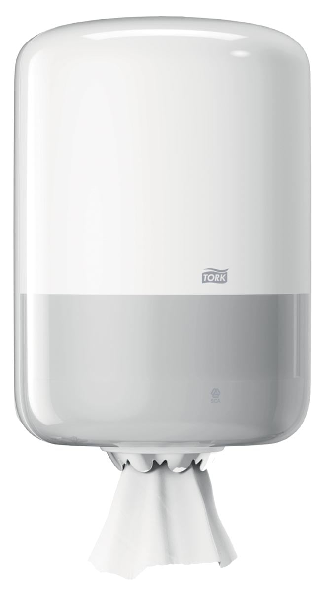 Tork poetspapierdispenser Centerfeed, systeem M2, wit Tork poetspapierdispenser Centerfeed, systeem M2, wit