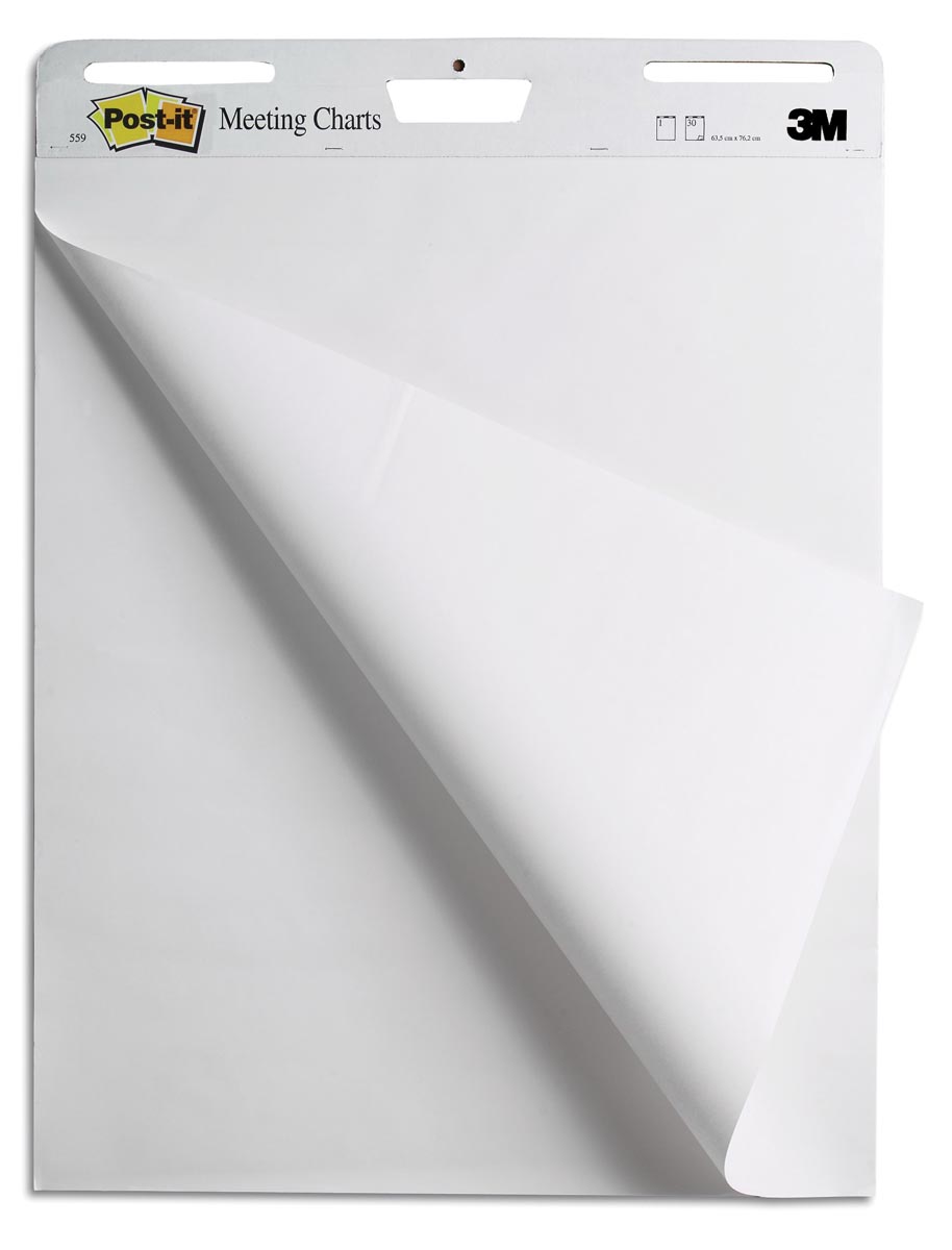 Post-it meeting chart, ft 63,5 x 76,2 cm, gerecycleerd, blok van 30 vel, pak van 2 stuks afbeelding