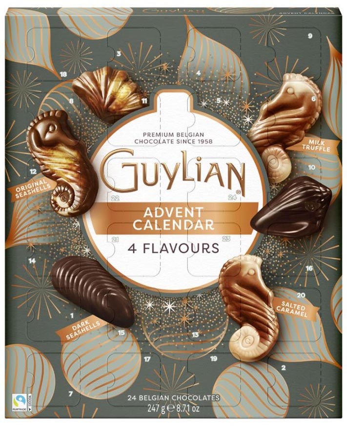 Guylian chocolade adventskalender, doos van 247 gram