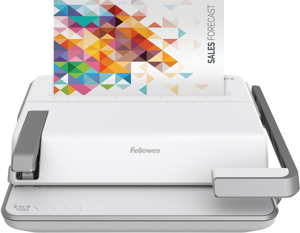 Fellowes Lyra 3-in-1 inbindstation: inbinden, nieten en perforeren in 1 machine afbeelding
