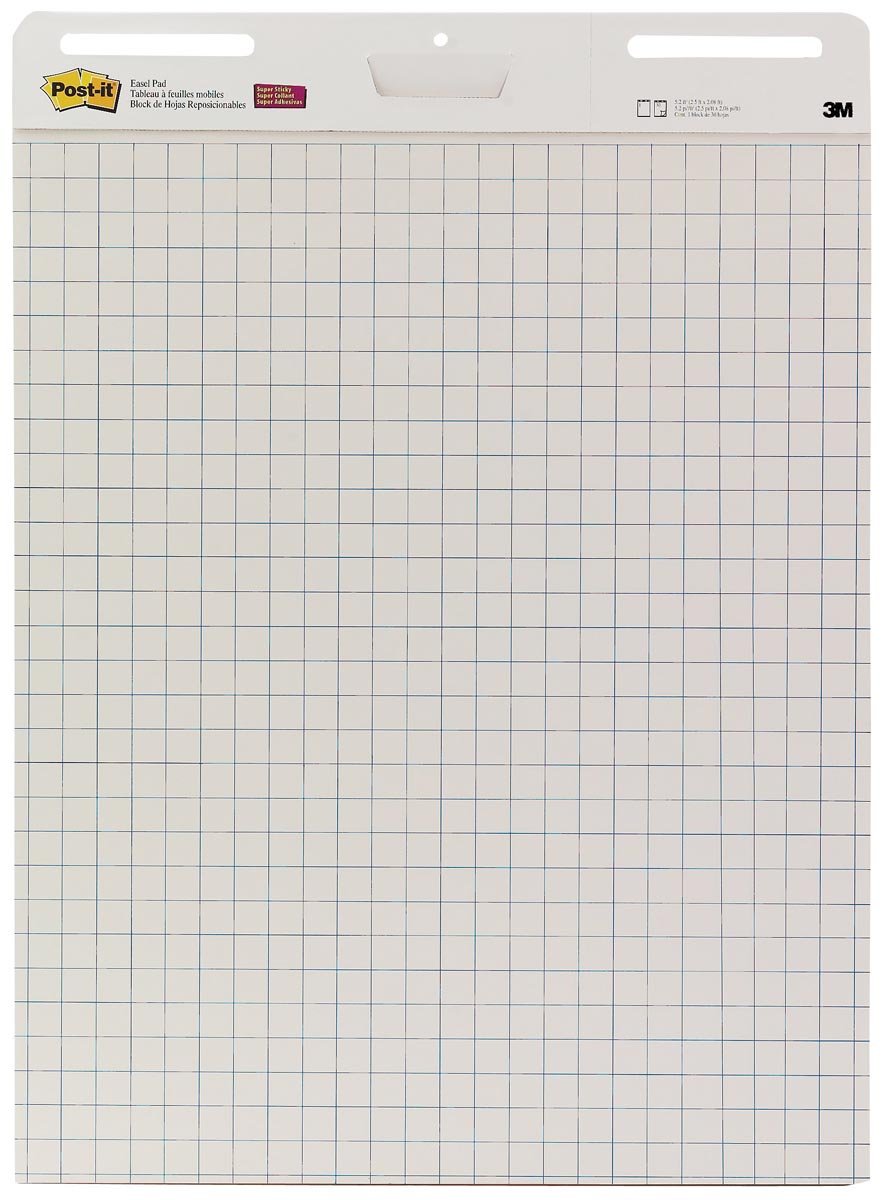 Post-it meeting chart, ft 63,5 x 77,5 cm, geruit, 30 vel, pak van 2 blokken afbeelding