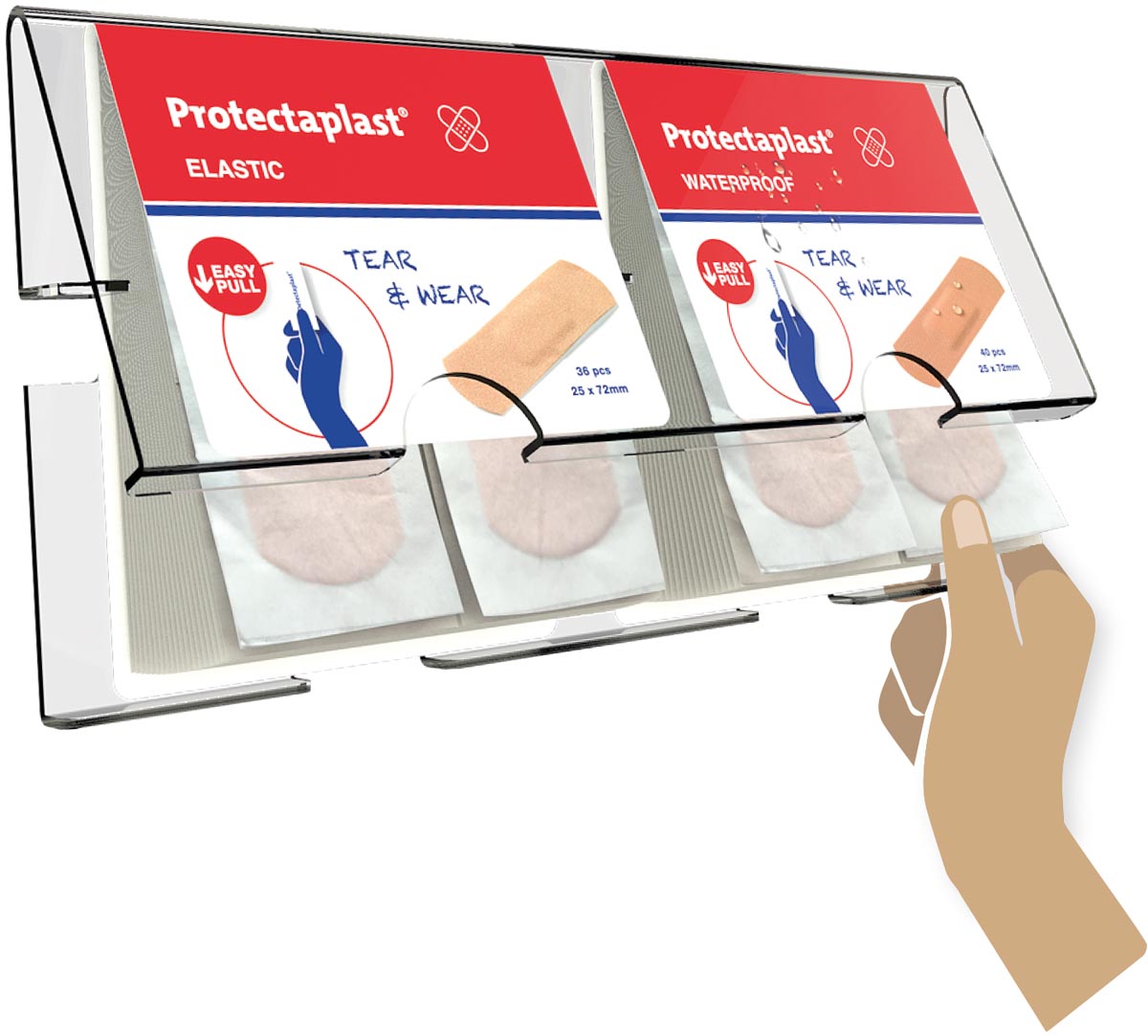 Protectaplast Tear & Wear pleisterdispenser Easy-Pull Protectaplast Tear & Wear pleisterdispenser Easy-Pull