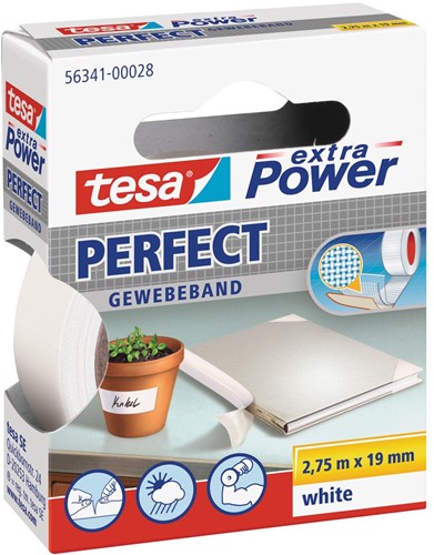 Tesa extra Power Perfect, ft 19 mm x 2,75 m, wit