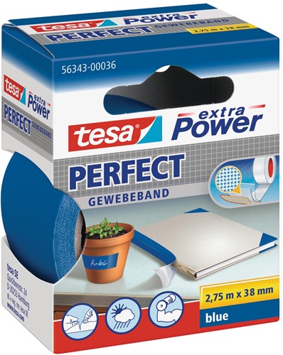 Tesa extra Power Perfect, ft 38 mm x 2,75 m, blauw