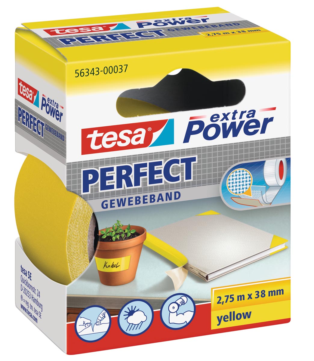 Tesa extra Power Pefect, ft 38 mm x 2,75 m, geel afbeelding