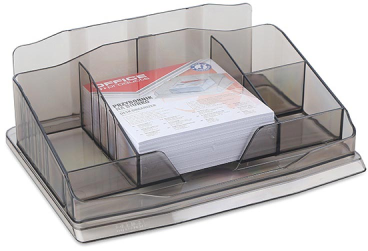 OFFICE products bureau organizer, inclusief notes, 6 vakken, transparant zwart