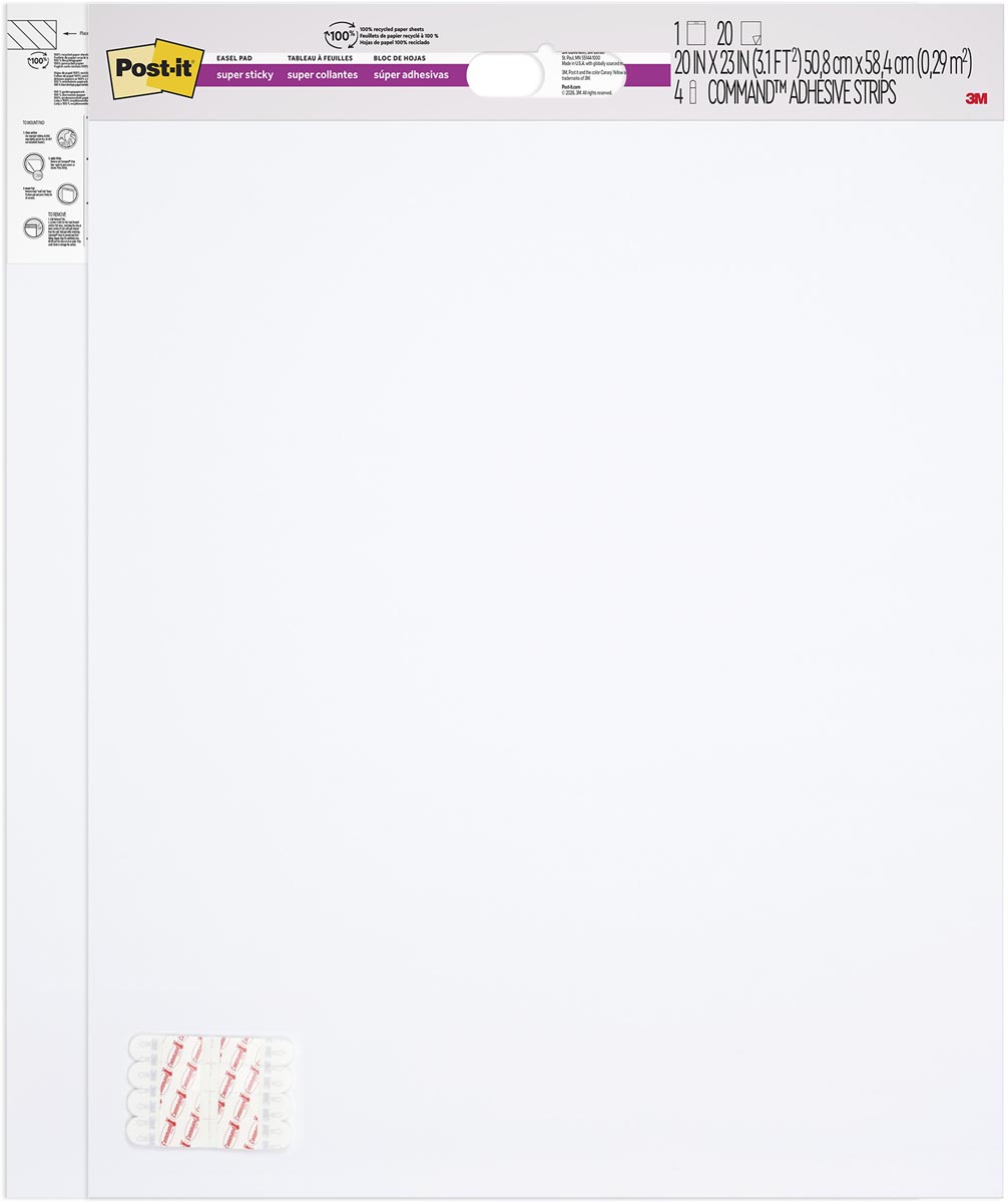Post-it Wall/table Pad, ft 58,4 x 50,8 cm, pak van 2 x 20 vel