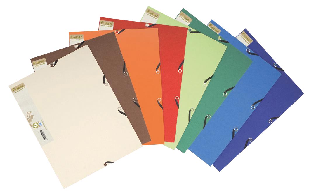 Exacompta elastomap Forever geassorteerde kleuren zand, ivoor, blauw, donkerblauw, groen, lichtgroen...