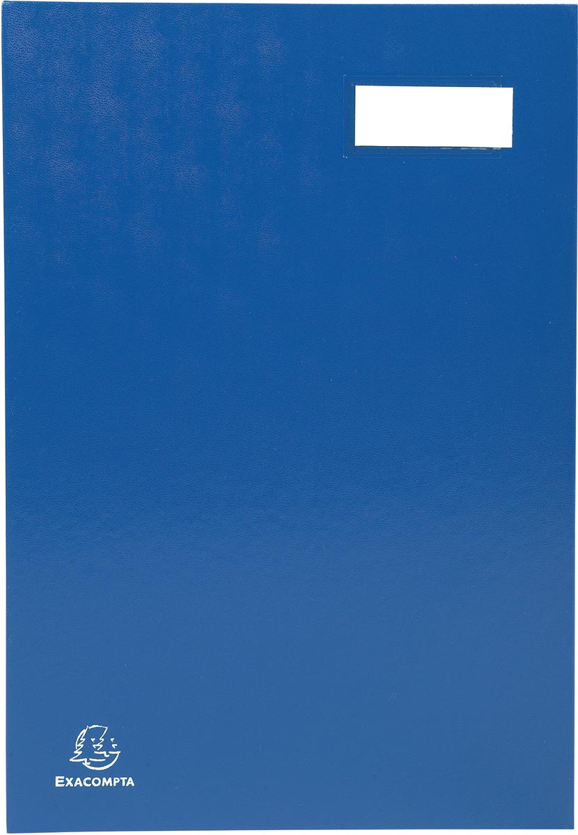 Exacompta handtekenmap voor ft 24 x 35 cm, uit karton overdekt met pvc, 20 indelingen, blauw afbeelding