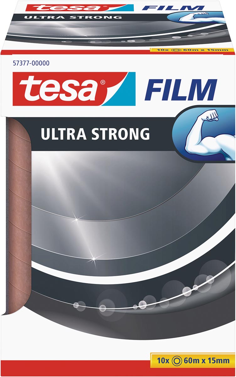 Tesafilm Ultra-Strong, ft 60 m x 15 mm, toren van 10 rolletjes