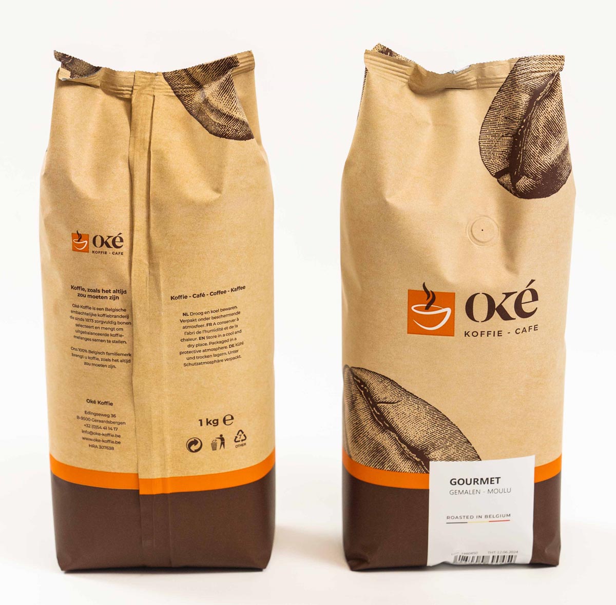 Oké koffie, gemalen, zak van 1 kg, Gourmet afbeelding