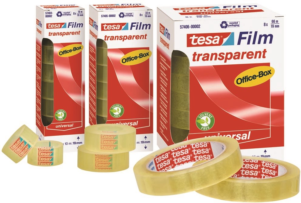 Tesafilm transparante tape, ft 19 mm x 10 m, 8 rolletjes bij VindiQ Office