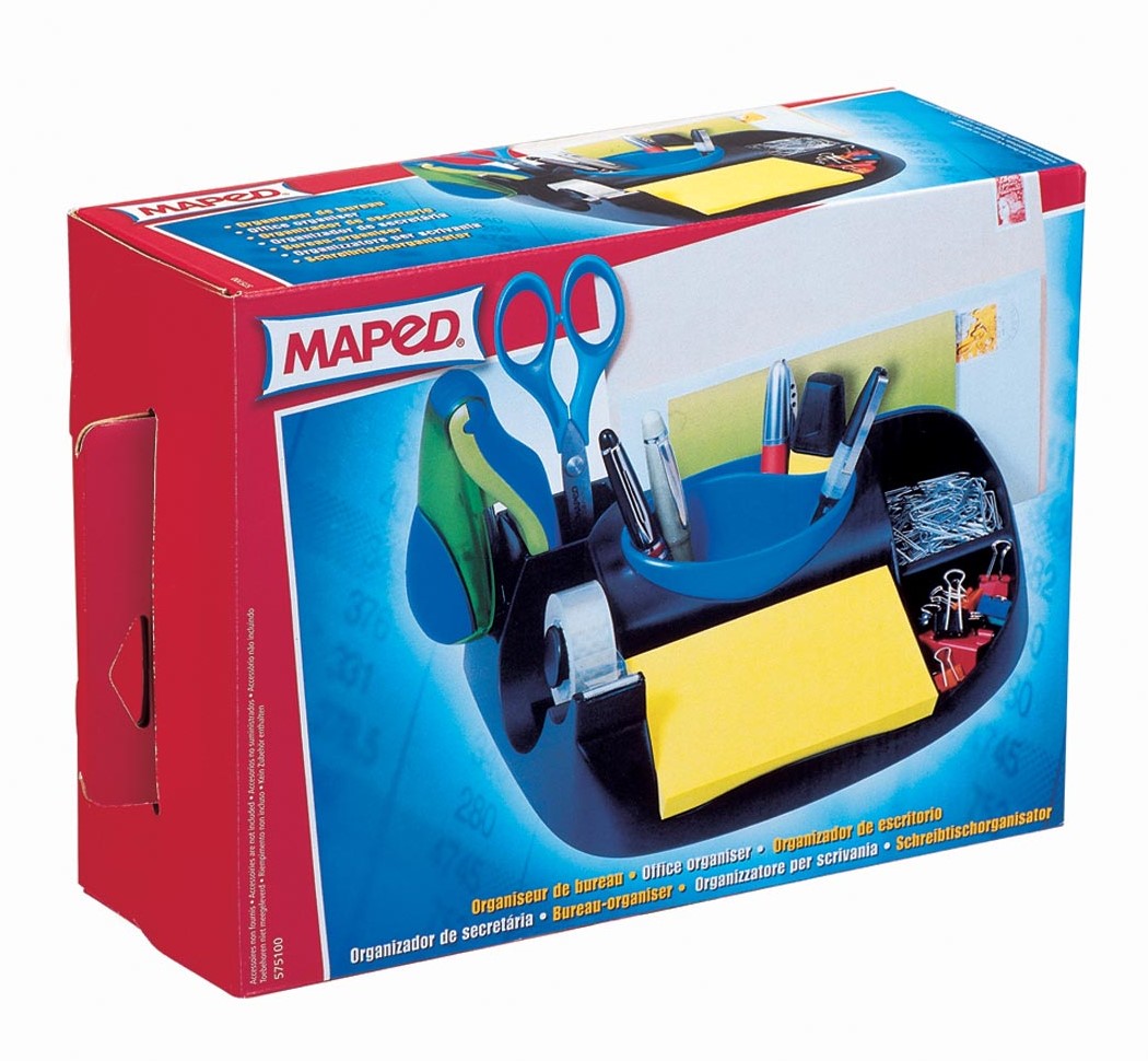 Organiseur De Bureau Maped Maxi Office - Noir/bleu - 78% Plastique Recyclé - Porte-accessoires, Courrier, Crayons - 5
