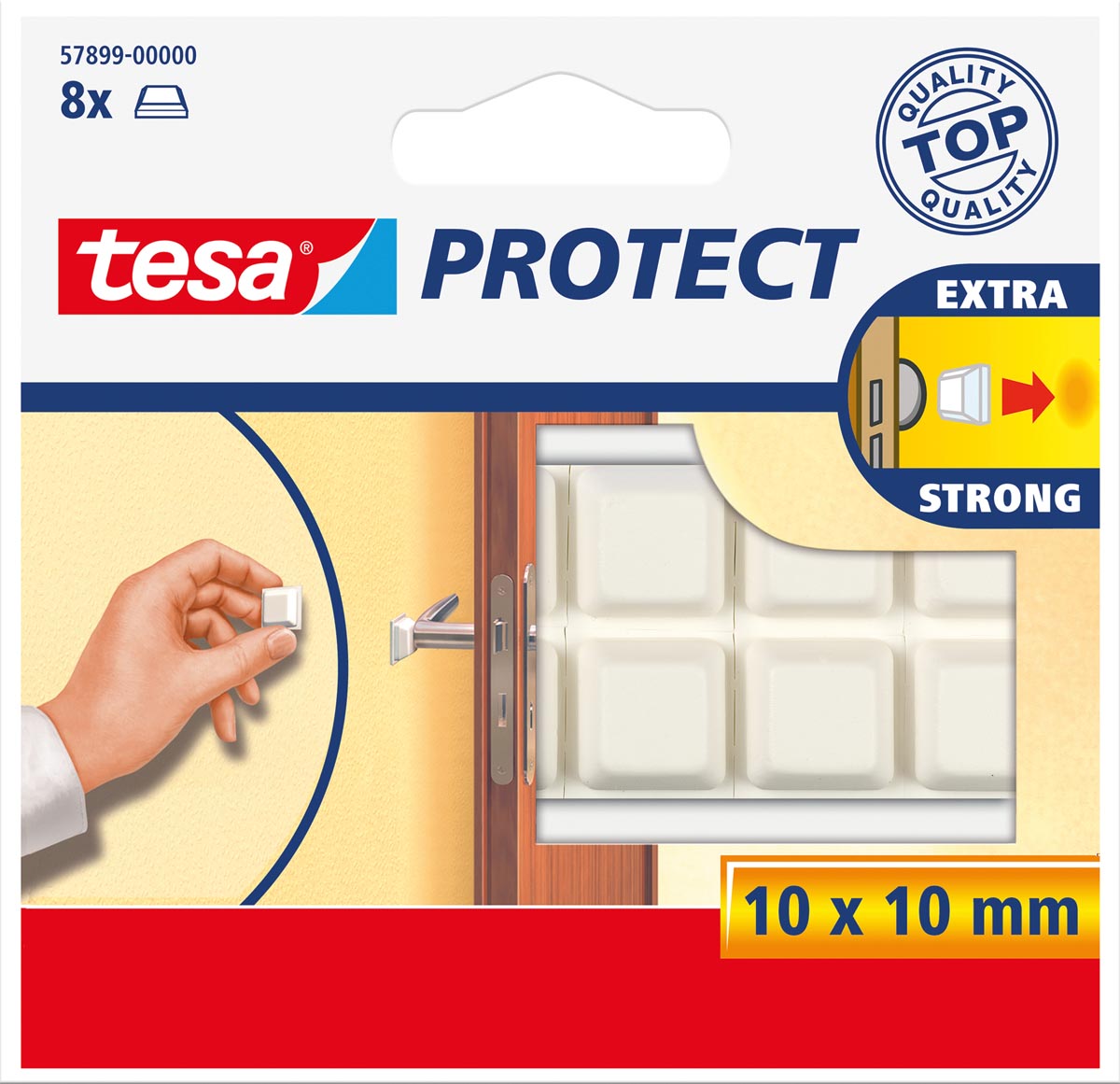 Tesa beschermblokjes, vierkant, ft 10 x 10 mm, wit, pak van 8 stuks afbeelding