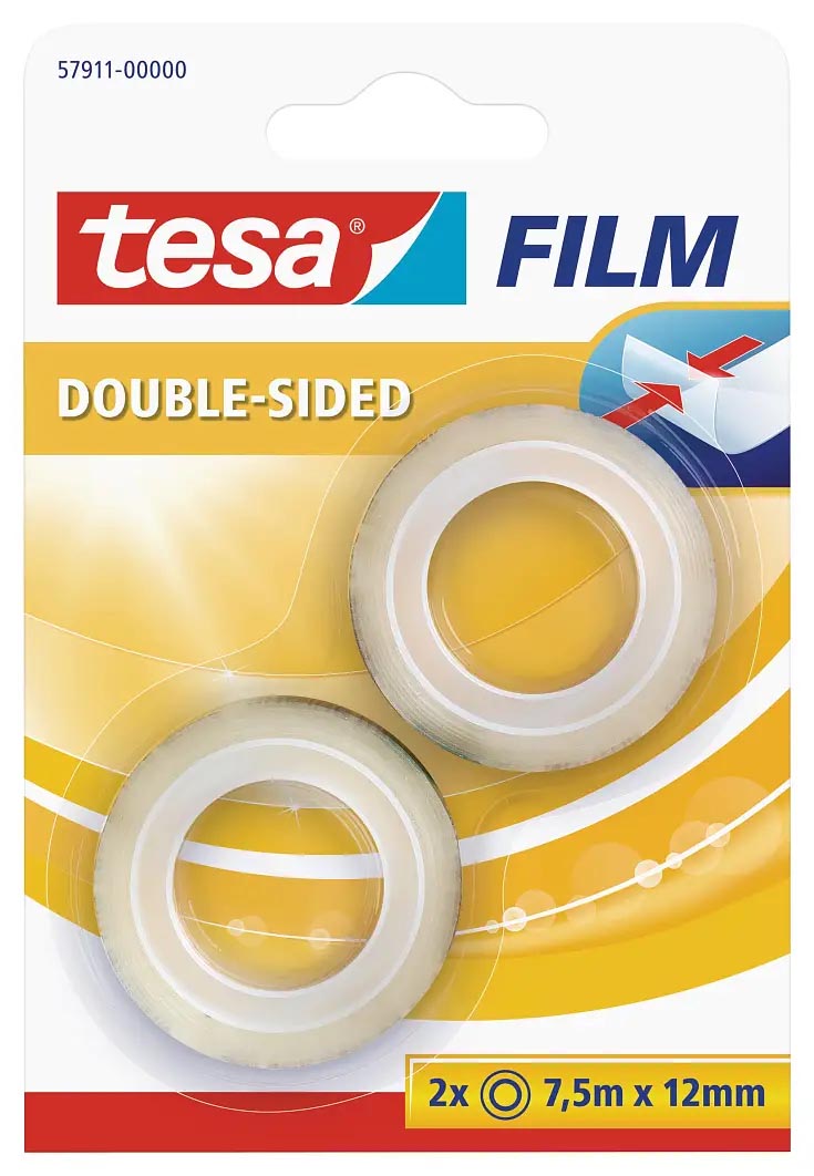 Tesafilm Double-Sided, ft 7,5 m x 12 mm, blister van 2 stuks afbeelding