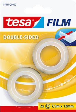 Tesafilm Double-Sided, ft 7,5 m x 12 mm, blister van 2 stuks