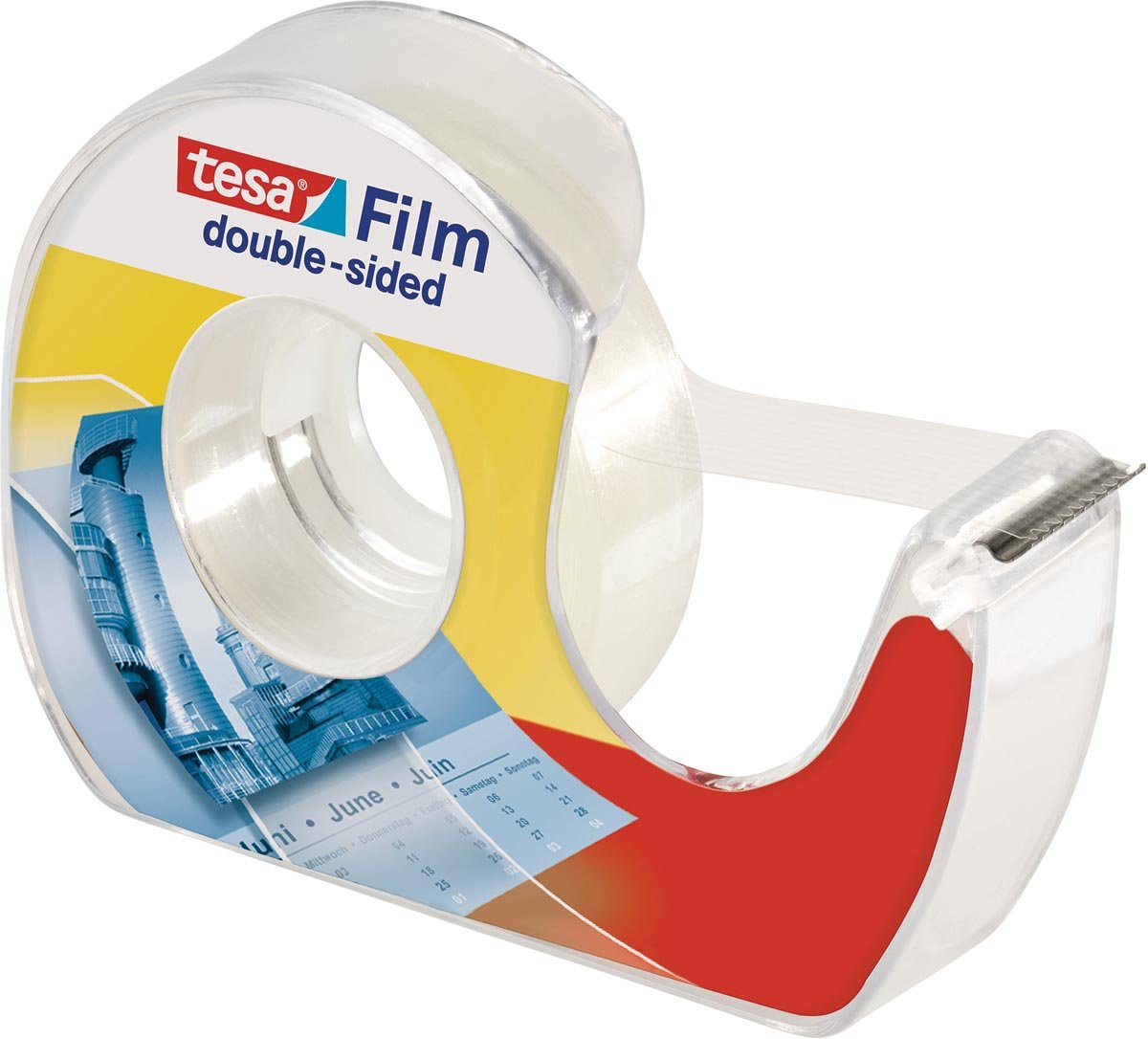 Tesafilm dubbelzijdige plakband, ft 12 mm x 7,5 m, op blister met dispenser afbeelding