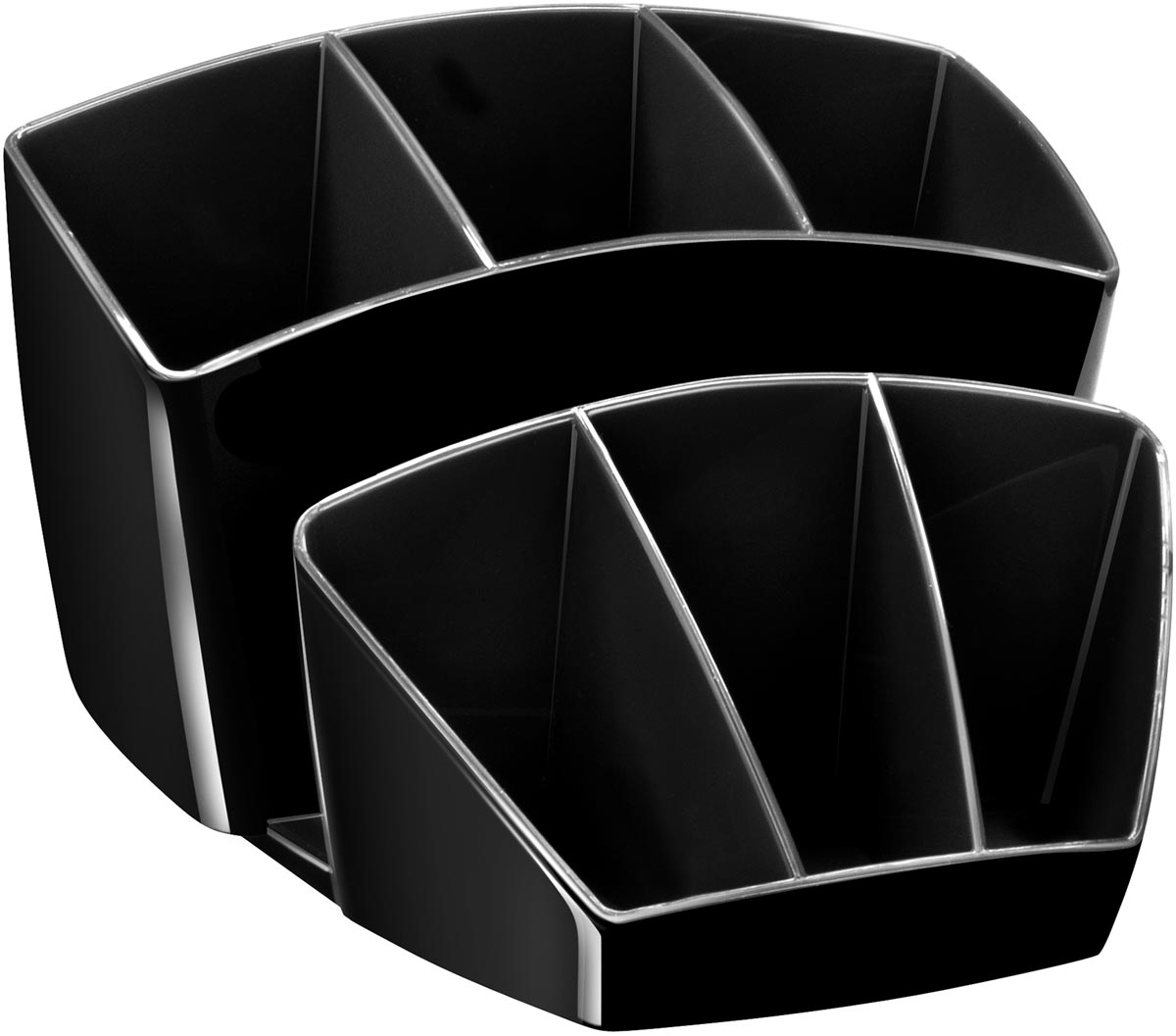 Mineral by Cep pennenbakje met 8 vakjes, zwart afbeelding