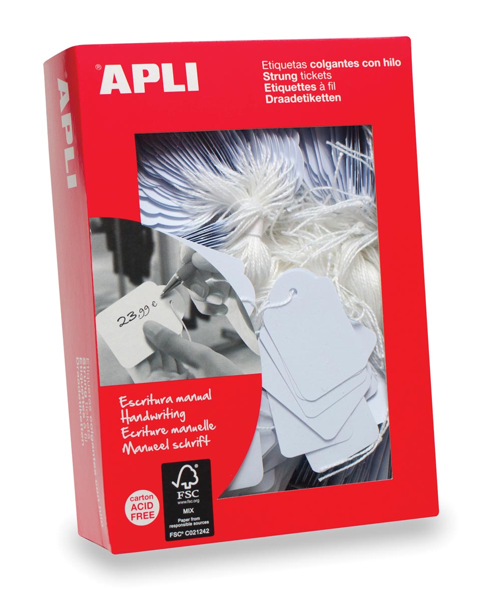 Apli draadetiketten ft 7 x 19 mm (b x h) (383), doos van 1.000 stuks afbeelding