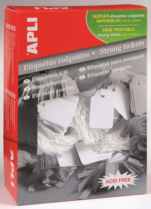 Apli draadetiketten ft 13 x 34 mm (b x h) (386), doos van 1.000 stuks afbeelding