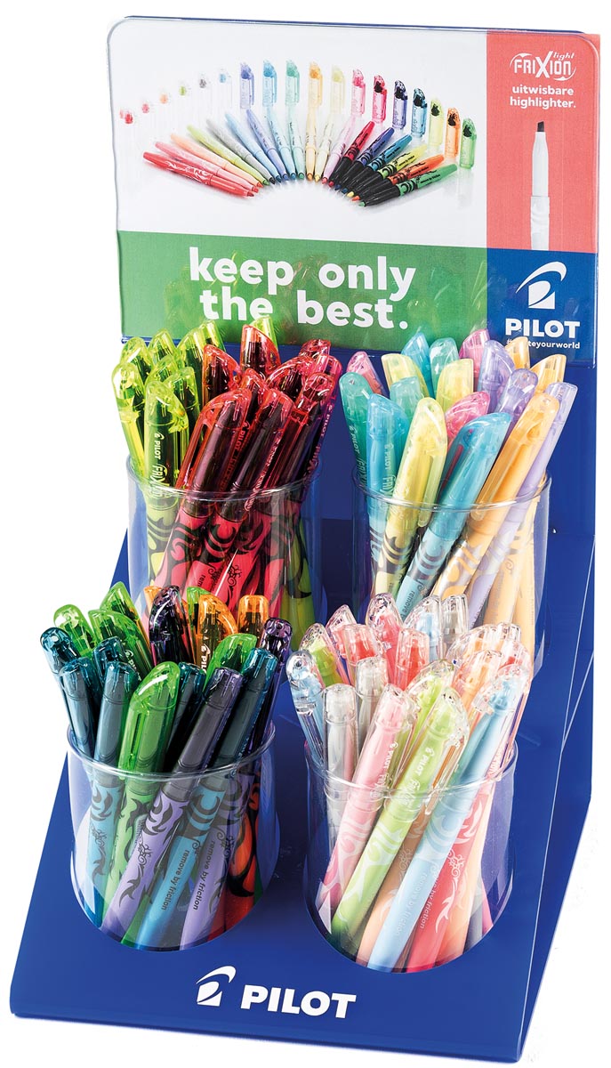 Pilot markeerstift Frixion Light, display met 96 stuks in geassorteerde kleuren
