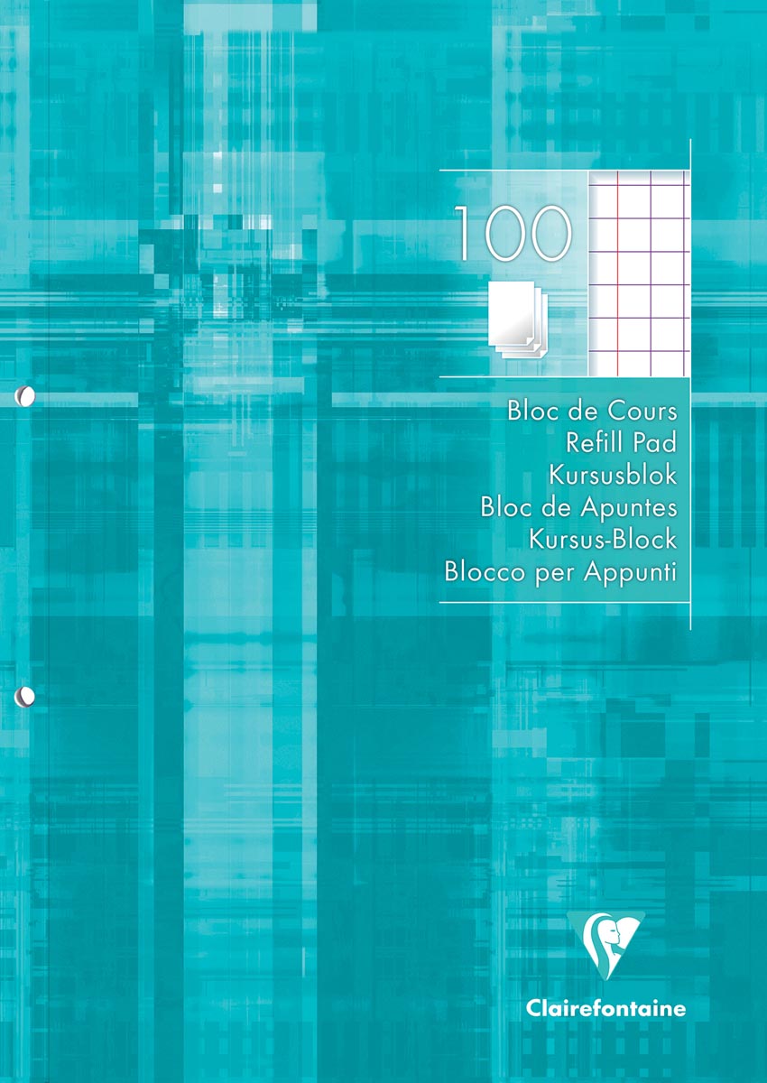 Clairefontaine cursusblok geruit 10 mm, met kantlijn afbeelding
