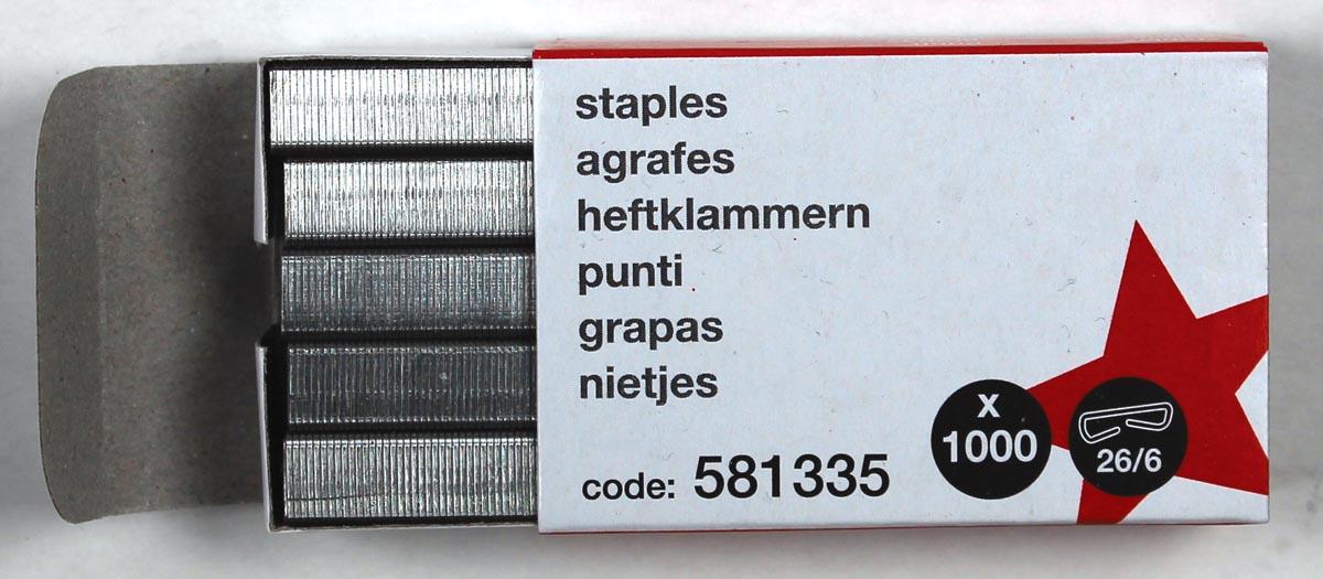 Pergamy nietjes 26/6, verzinkt, doos van 1.000 nietjes