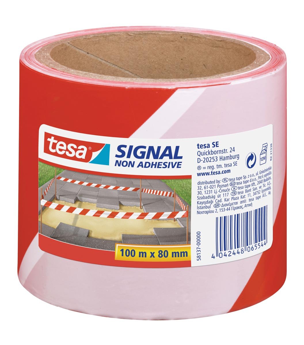 Tesa Waarschuwingstape Afzetlint Niet Klevend Ft 80 Mm X 100 M Roodwit huismerk kopen in de aanbieding Tesa Waarschuwingstape Afzetlint Niet Klevend Ft 80 Mm X 100 M Roodwit huismerk kopen in de aanbieding