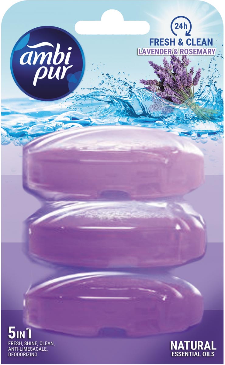 Ambi pur Fresh en Shine vulling toiletblokje, 3 x 165 ml afbeelding