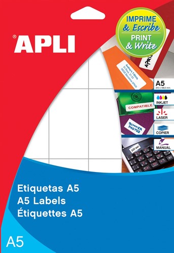 Apli witte etiketten Print & Write ft 19 x 27 mm (b x h), 735 stuks, 49 per blad (1865)-2
