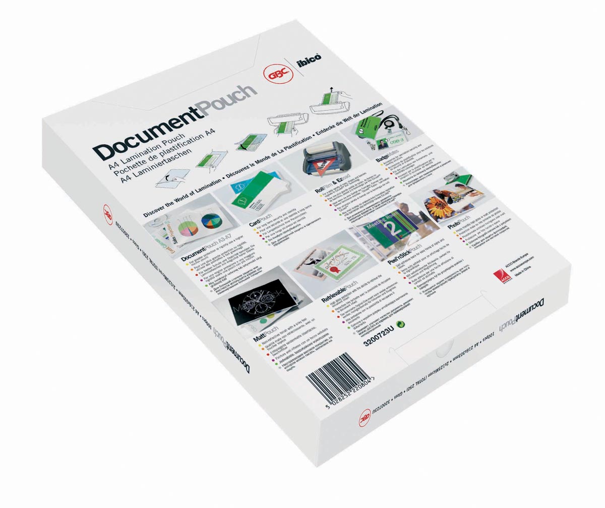 GBC Document lamineerhoes ft A4, 160 micron (2 x 80 micron), pak van 100 stuks afbeelding
