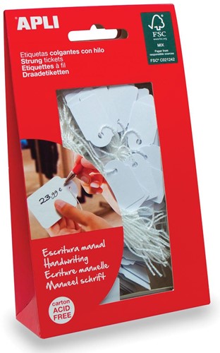 Apli draadetiketten ft 22 x 35 mm (b x h) (7011), etui van 100 stuks