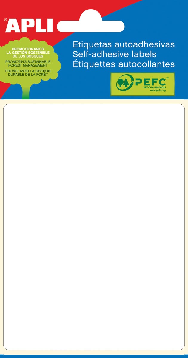 Apli witte etiketten ft 81 x 110 mm (b x h), 6 stuks, 1 per blad (2688) afbeelding